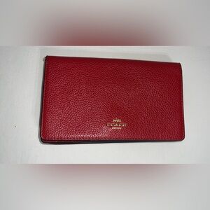 Coach Cherry Red Textured Wallet